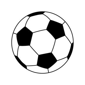 Soccer ball flat monochrome icon