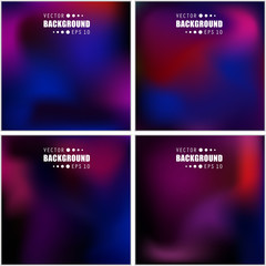 Abstract Creative concept vector multicolored blurred background set. For Web and Mobile Applications, art illustration template design, business infographic and social media, modern decoration