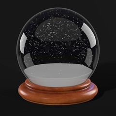 realistic 3d render of snow globe