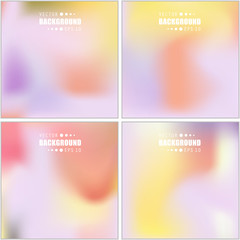 Abstract Creative concept vector multicolored blurred background set. For Web and Mobile Applications, art illustration template design, business infographic and social media, modern decoration