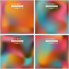 Abstract Creative concept vector multicolored blurred background set. For Web and Mobile Applications, art illustration template design, business infographic and social media, modern decoration