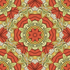Vector Seamless Colored Ornate Pattern