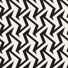 ZigZag Edgy Stripes Optical Illusion Effect. Vector Seamless Black and White Pattern.