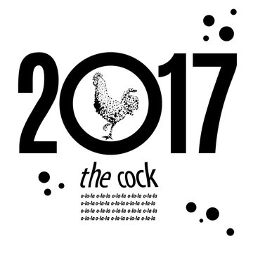 Vector illustration of rooster, symbol of 2017 on the Chinese calendar. 