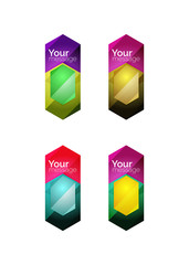 Set of vector shiny blank boxes for your content