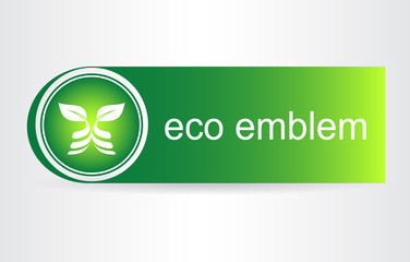 Green leaves. Eco icon.