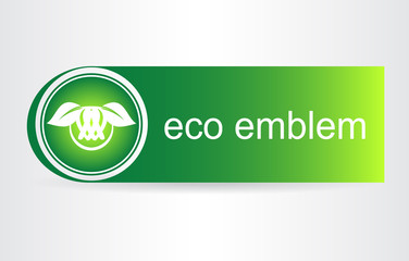 Green leaves. Eco icon.