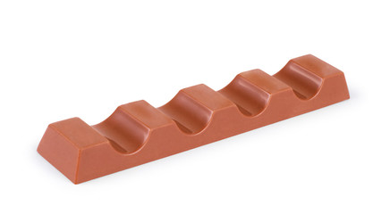 Closeup of chocolate bar isolated on white