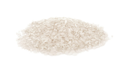 Fototapeta na wymiar Pile of parboiled long grain rice isolated on white
