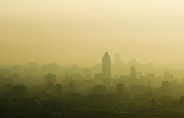 Fototapeta na wymiar Air pollution in Taipei, Taiwan