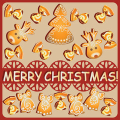 Candy and gingerbread. Design for banner, poster, leaflets, flyers.