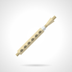 Wooden pipe flat color vector icon