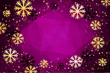 Christmas background. Abstract vector illustration with snowflakes. Easy editable modern template.