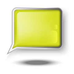 Green message box with rounded corner. Vector chat box bubble.