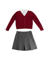 School uniform on white background