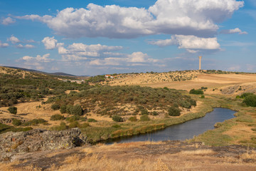 Evening view of the River Guadiana, Extremadura, Spain