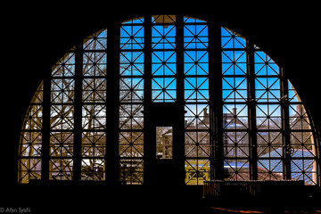 Vintage Window shows a beautiful winter scenery