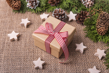 Gift Box Christmas still life.