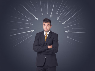 Businessman with arrows