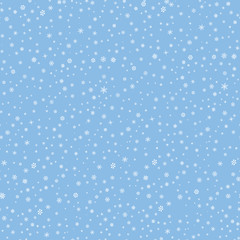 Snow winter holiday background. Snowflakes texture. Snow falling seamless pattern