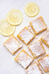 Lemon bars, top view