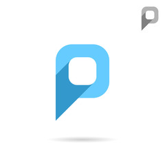 P letter icon, pointer sign