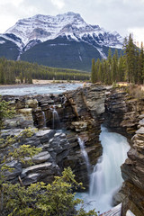 Waterfall and mountain scenery