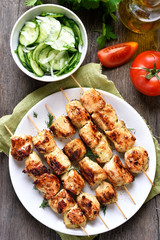 Chicken kebab and vegetables
