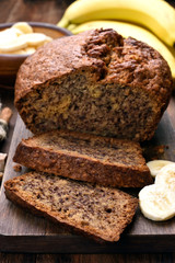 Sliced banana bread