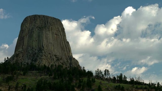 Time lapse of Devils Tower National Monument in Wyoming