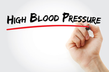 Fototapeta premium Hand writing High blood pressure with marker, health concept background