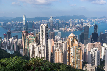 Fototapeta na wymiar Hong Kong view from Victoria Peak