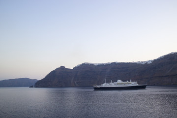 Cruise Ship Sailing from Port