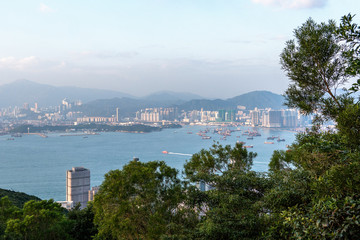 Fototapeta premium Hong Kong sunset view from Victoria Peak