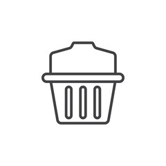 Shopping basket line icon, outline vector sign, linear pictogram isolated on white. logo illustration