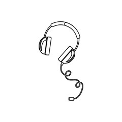 Headphone icon. Device music sound audio and stereo theme. Isolated design. Vector illustration