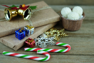 Christmas with candy background.