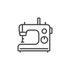 sewing machine line icon, outline vector sign, linear pictogram isolated on white. logo illustration