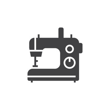 sewing machine icon vector, filled flat sign, solid pictogram isolated on white, logo illustration