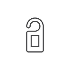 door hanger line icon, outline vector sign, linear pictogram isolated on white. logo illustration