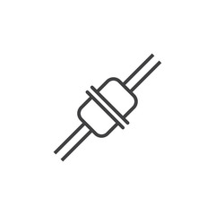 Plug connection line icon, outline vector sign, linear pictogram isolated on white. logo illustration