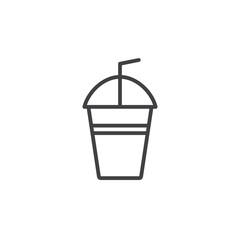 Milk shake line icon, outline vector sign, linear pictogram isolated on white. logo illustration