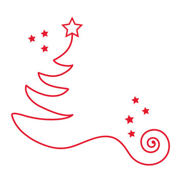 Vector illustration of a stylized Christmas tree, albero di natale stilizzato vettoriale
