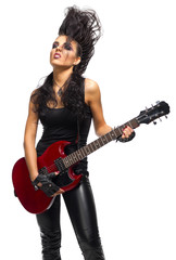 Fototapeta premium Young woman hard rock artist