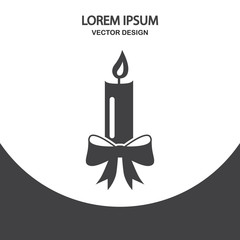 Christmas candle icon. Flat design for web and mobile
