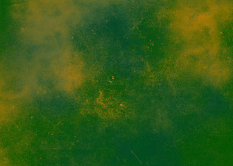 Fototapeta na wymiar The bright yellow-green abstract textured background. Texture paint with splashes and scratches.