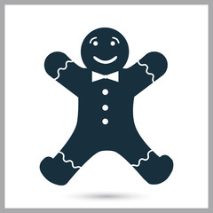 Christmas gingerbread Man icon. Simple design for web and mobile