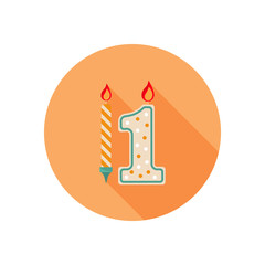 Party candles color icon. Flat design for web and mobile