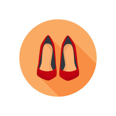 Red heels color icon. Flat design for web and mobile