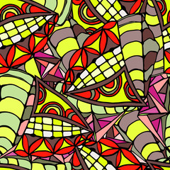 Geometric background  of hand drawn patterns